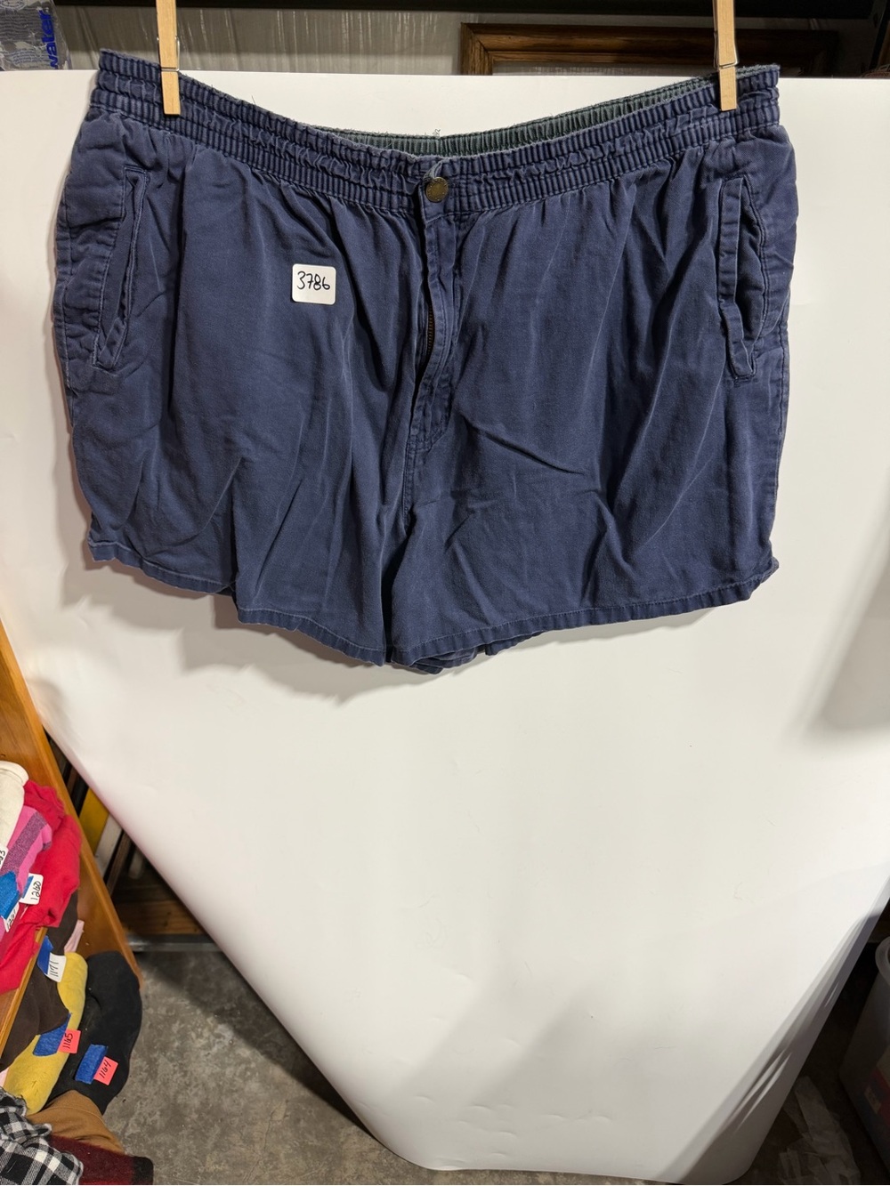 #3786-  Catalina Navy Athletic Elastic-Waist Men's Shorts